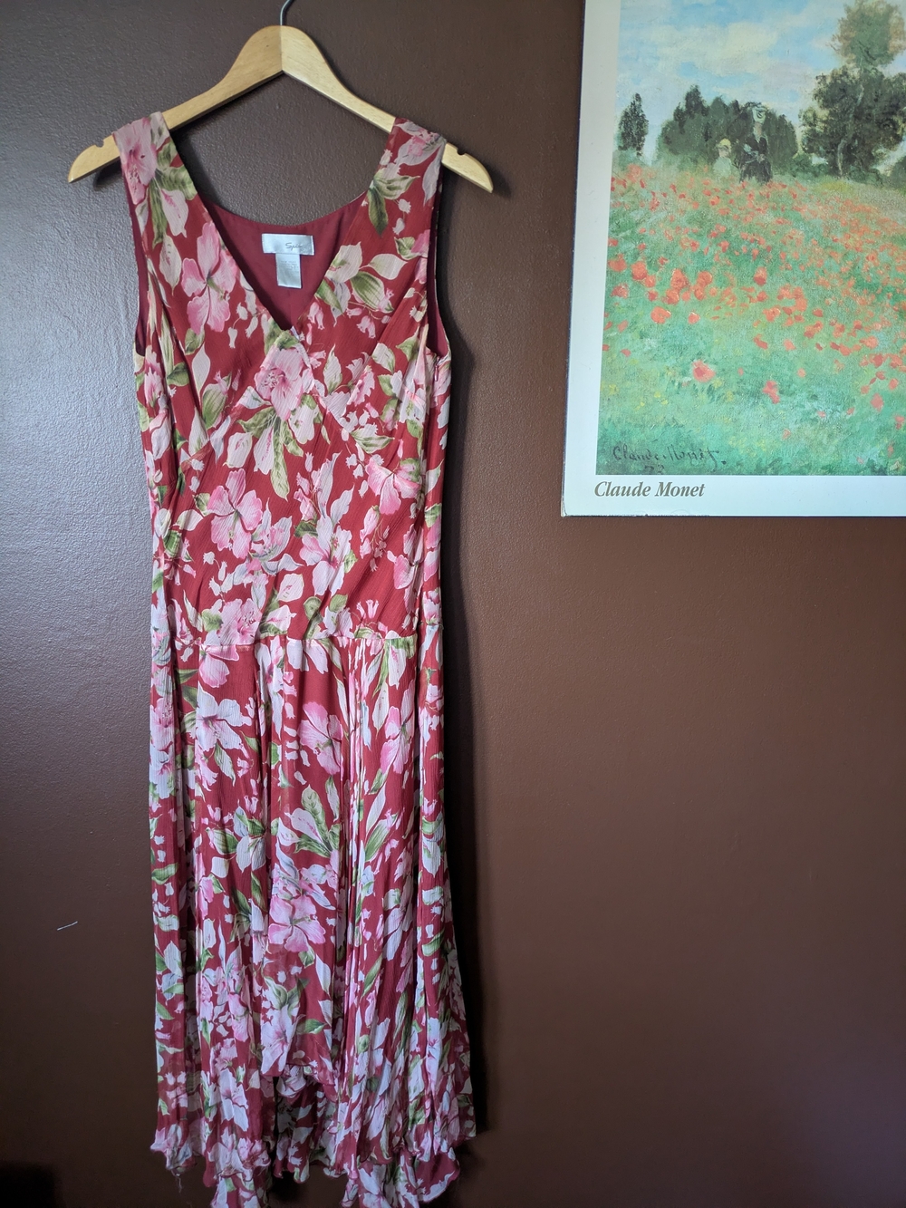 100% Silk Vintage Spiegel Floral Dress